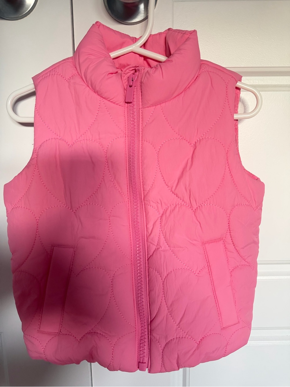 Old Navy Pink Quilted Heart Puffer Vest